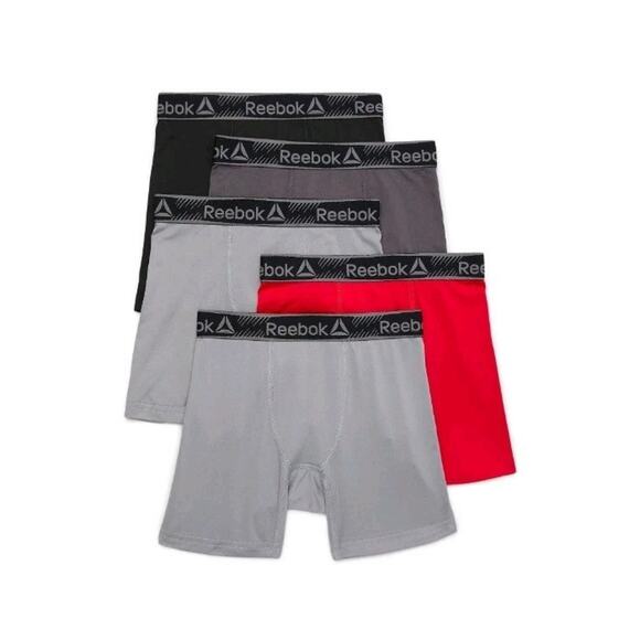 Boys Performance Boxer Briefs Reebok Size S Small (6/7) 5 Pack Moisture Wick - Picture 2 of 6